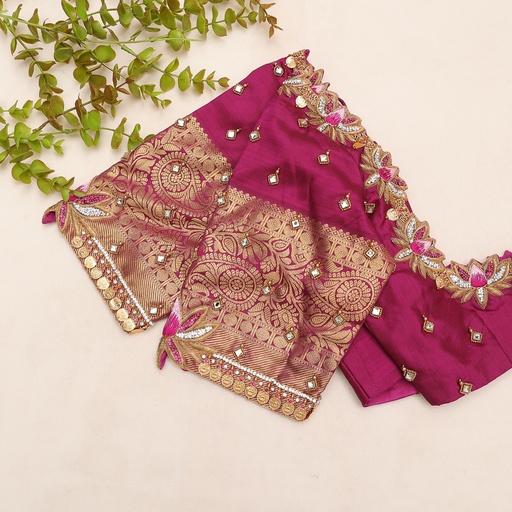 1Elevate your bridal look with this stunning pinkish red embroidery blouse 💖✨
