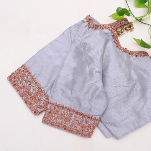 Elevate your wardrobe with our Lavender Grey embroidery blouse