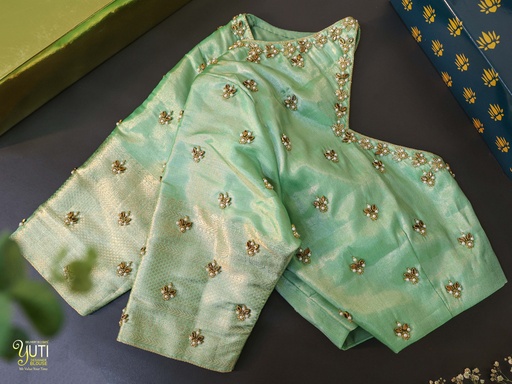 Introducing our stunning Slate Green embroidery blouse