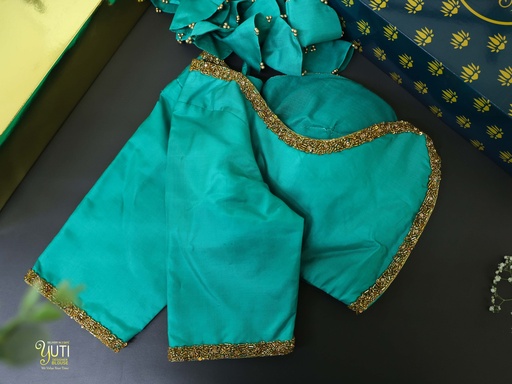 Elevate your style with this stunning teal blue embroidery blouse