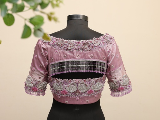 Elevate your wardrobe with our stunning Light Mauve embroidery blouse