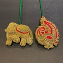 Elephant and peacock tassel