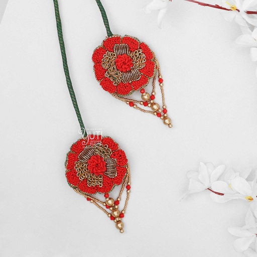 Red floral tassel