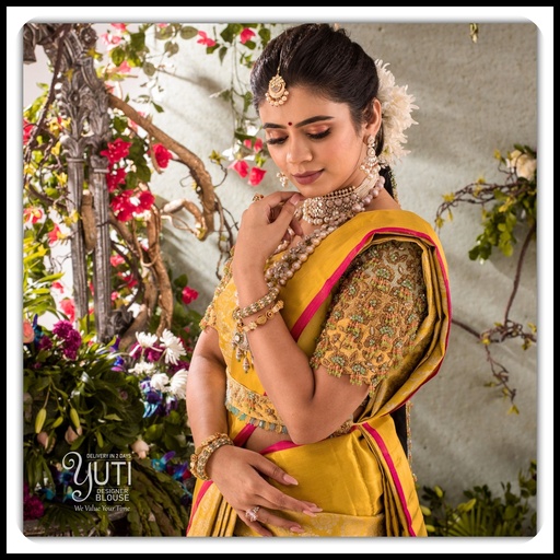 Yellow navratinaa bridal blouse