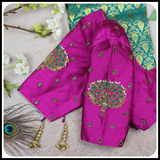 Pink Peacock Motifs Design