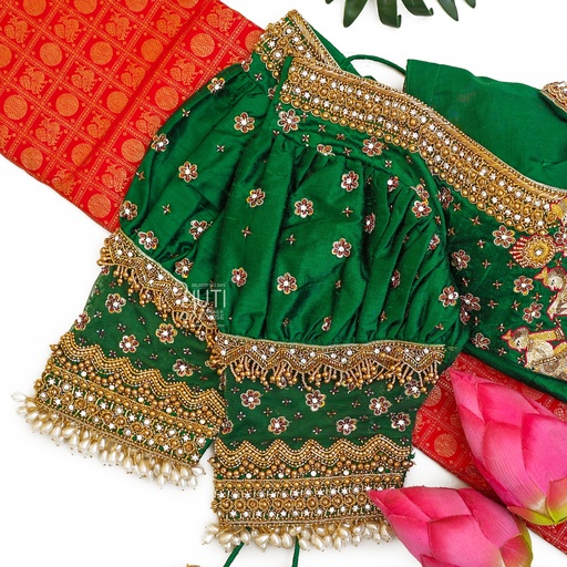 Green palanquin Bridal blouse