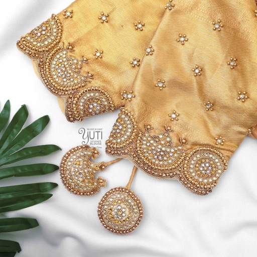 Golden sun and moon bridal blouse