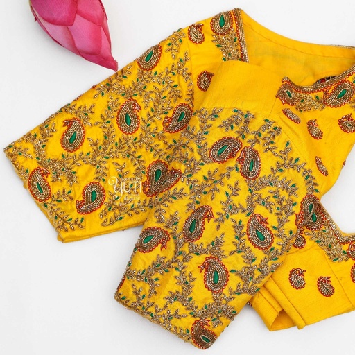 Yellow mango bridal blouse