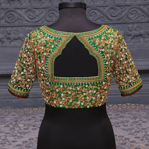 Green Floral Blouse