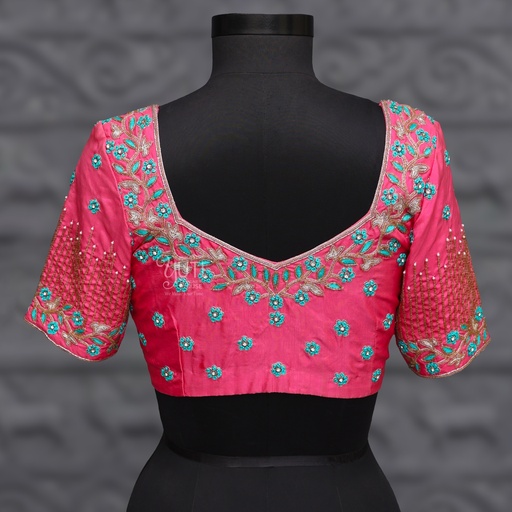 Pink Bride  Aari Work Blouse Designs| SIZE 32(adjustable up to 28- 34)