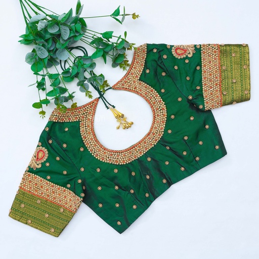 Our exquisite green color embroidery blouses