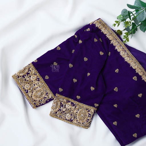 Midnight Purple hand embroidery blouse