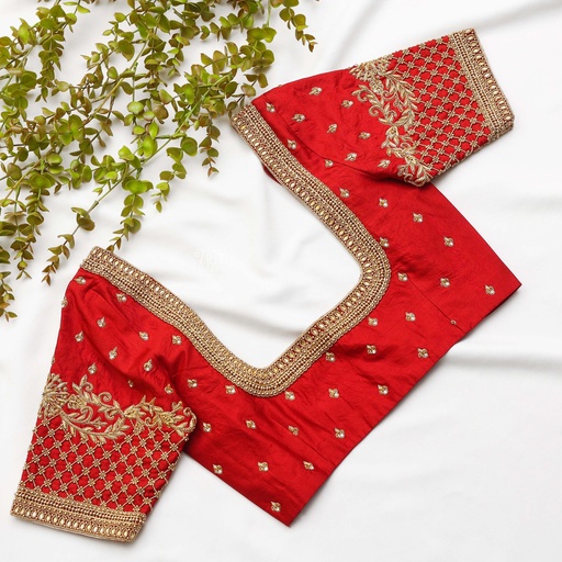 The traditional Persian Red Embroidery Bridal Blouse: