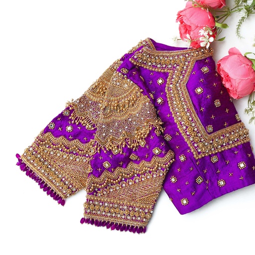 Dark Magenta embroidery blouse