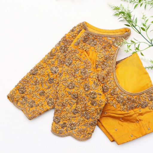 Yellow embroidery blouse