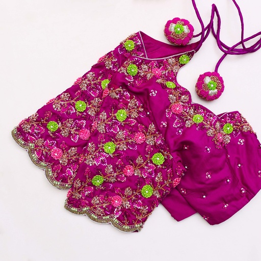 Purple embroidery blouse