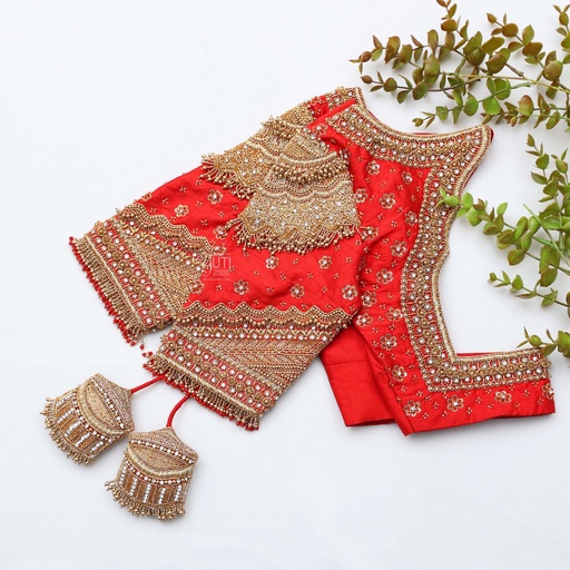 Lava Red embroidery blouse