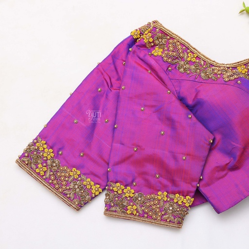 Violent Violet Embroidery bridal blouse