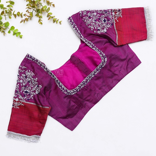 bridal look with this stunning brownish purple blouse