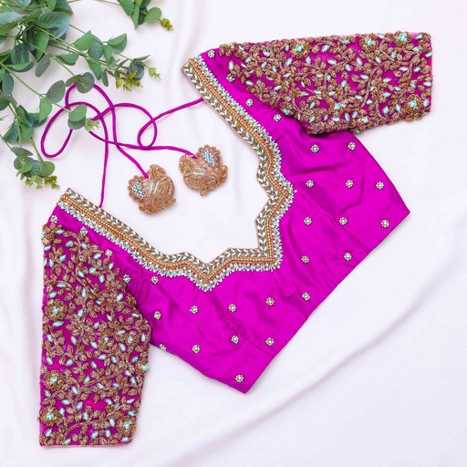 Stunning ArtyClick Warm Magenta Bridal Blouse!