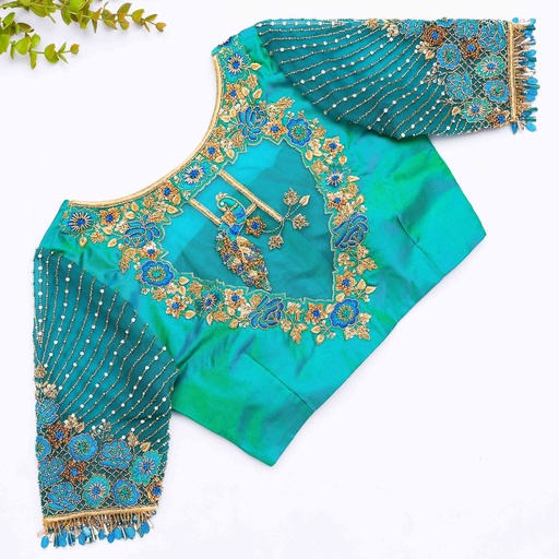 Stunning dark turquoise bridal blouse