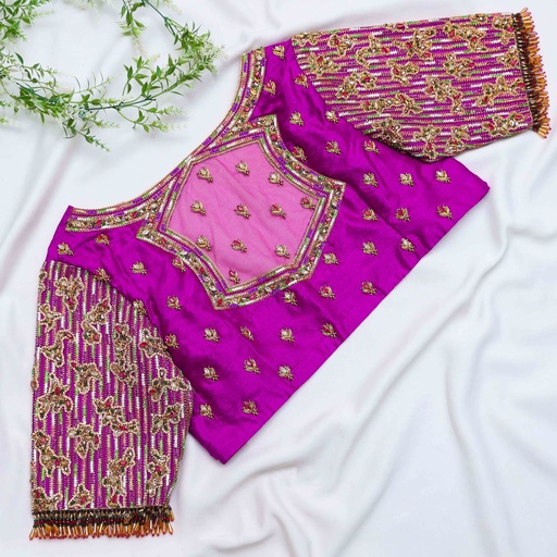 stunning Violet Eggplant Bridal Blouse