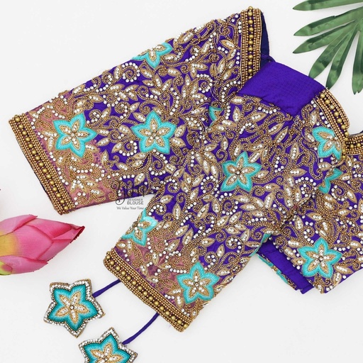 Purple floral bridal blouse